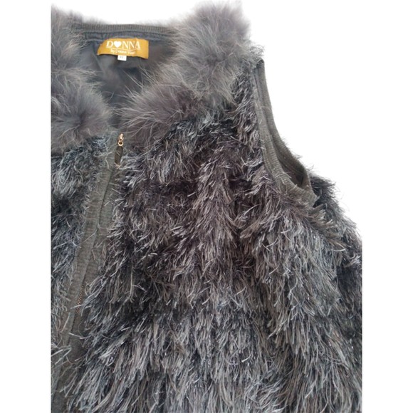 Donna by Donna Vinci Grey Gray Fur Women's Lady's Zip Up Vest Pockets Size XL - Picture 4 of 10
